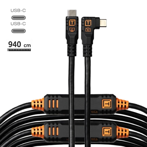 TETHER TOOLS(テザーツールズ) テザープロ オプティマ 10G USB-C ケーブル ライトアングル(9.4m) ブラック CUC31RTG2-BLK