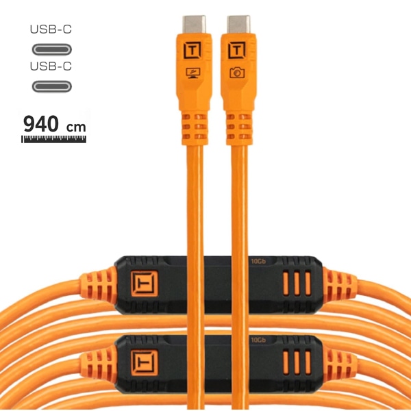TETHER TOOLS(テザーツールズ) テザープロ オプティマ 10G USB-C ケーブル(9.4m) オレンジ CUC31G2-ORG