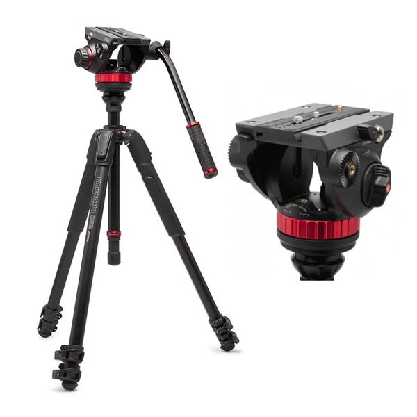 Manfrotto(マンフロット) MVH502AHビデオ雲台+055アルミビデオ三脚3段 MVK502055XPRO3V