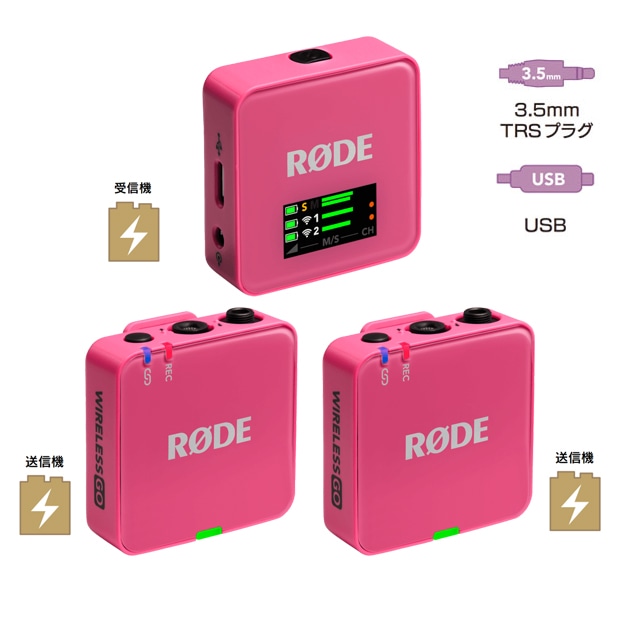 【保護シート付き】RODE(ロード) ワイヤレスゴー（第三世代） ピンク / 32bit float対応ワイヤレスマイク / WIGOGEN3PIN