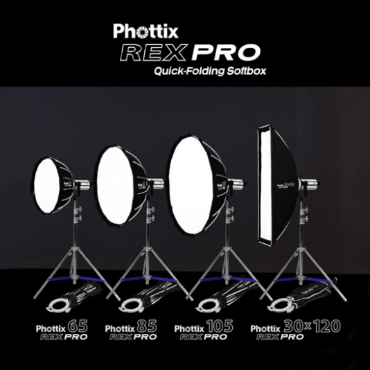 【Phottix】ワンステップで展開・収納できるボーエンズマウントのソフトボックス「Phottix REX PRO」